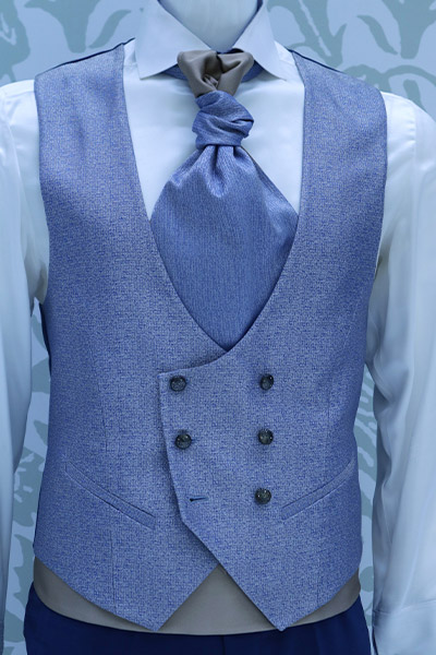 Blue groom suit weistcoat 100% made in italy by Cleofe Finati