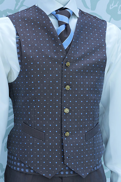 Waistcoat brown wedding suit made in Italy 100% by Cleofe Finati