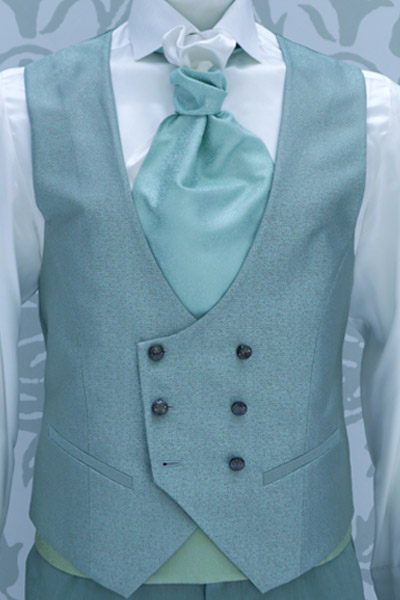 Mint green groom suit vest 100% made in Italy by Cleofe Finati