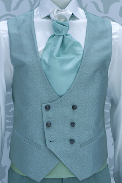 Mint green groom suit vest 100% made in Italy  by Cleofe Finati