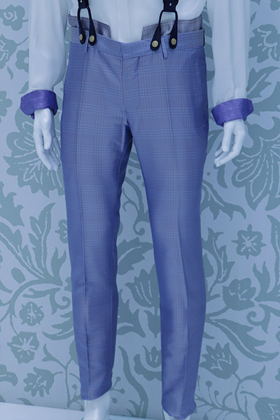 Pantalone abito da uomo azzurro made in Italy 100% by Cleofe Finati