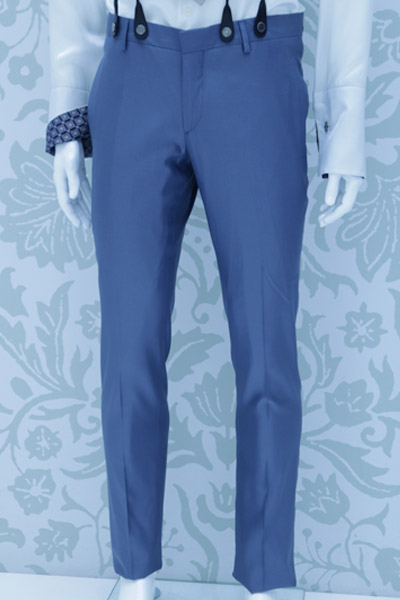 Light blue wedding suit trousers 100% made in Italy by Cleofe Finati