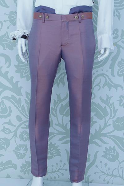 Pantalone abito da uomo blu arancione made in Italy 100% by Cleofe Finati
