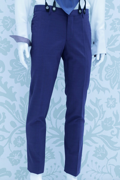 Blue and bordeaux wedding suit trousers 100% made in Italy by Cleofe Finati