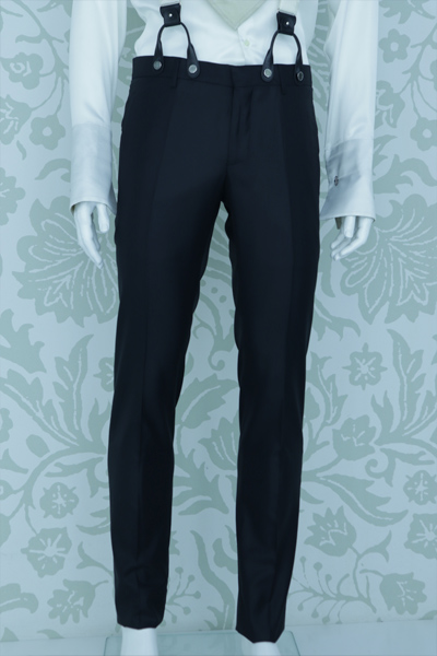 Black wedding suit trousers 100% made in Italy by Cleofe Finati