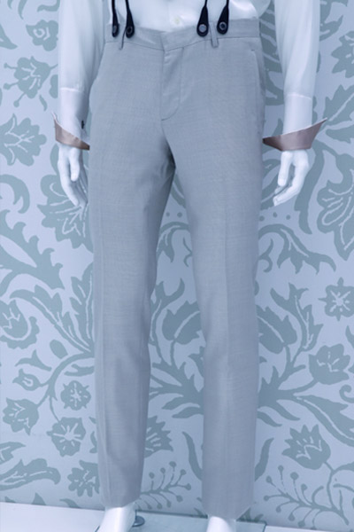 Cream wedding suit trousers 100% made in Italy by Cleofe Finati