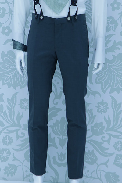 Green wedding suit trousers 100% made in Italy by Cleofe Finati