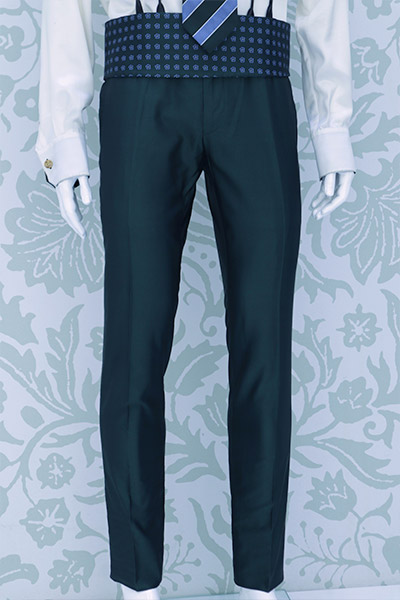 Pantalone abito da uomo verde made in Italy 100% by Cleofe Finati