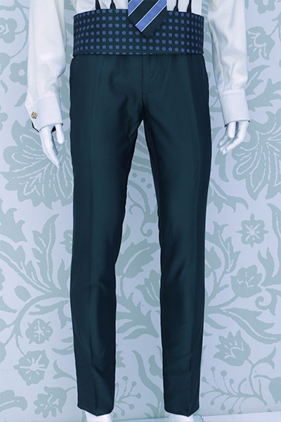 Trousers green wedding suit 100% made in Italy by Cleofe Finati