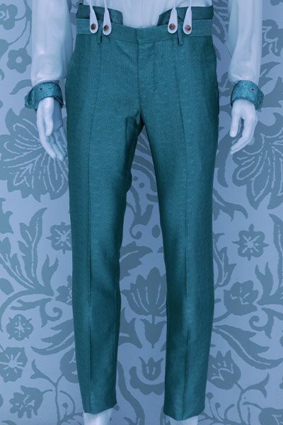 Pantalone abito da uomo verde 100% made in italy by Cleofe Finati