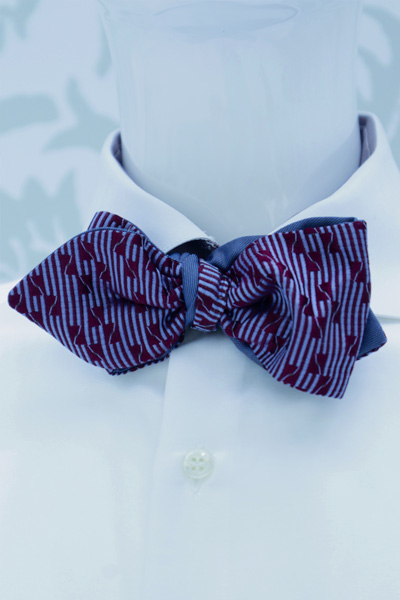 Papillon abito da sposo blu e bordeaux mescolati made in Italy 100% by Cleofe Finati