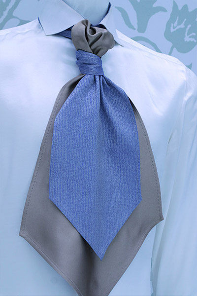 Plastron abito da sposo blu made in Italy 100% by Cleofe Finati