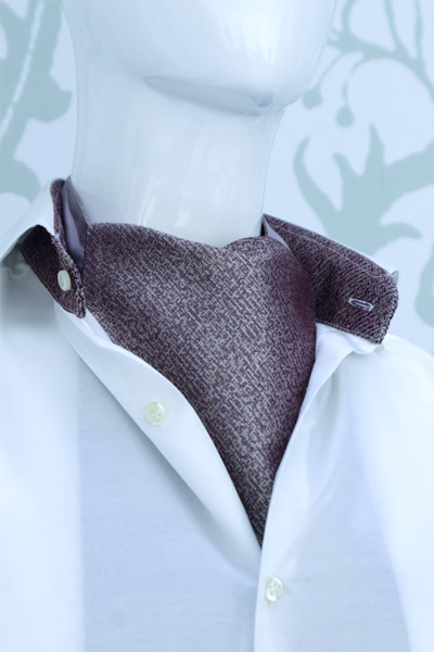 Plastron abito da sposo classico crema e bordeaux nero 100% made in italy by Cleofe Finati