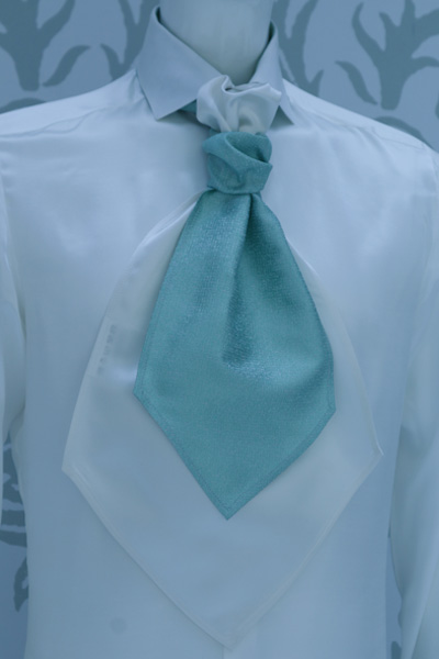 Plastron wedding suit mint green 100% made in Italy by Cleofe Finati