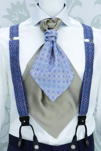 Bretelle blu abito da sposo fashion made in Italy 100% by Cleofe Finati