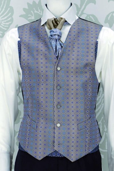 Panciotto gilet gilè blu azzurro abito da sposo fashion made in Italy 100% by Cleofe Finati