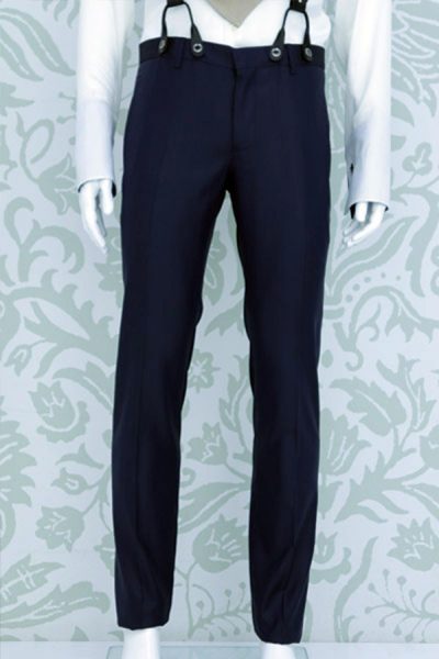 Wedding suit fashion trousers blue sky 100% made in Italy by Cleofe Finati