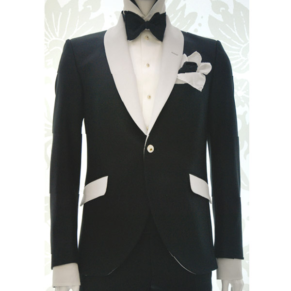 Single-breasted shawl collar tuxedo jacket for classic ceremonies 100% made in Italy by Cleofe Finati