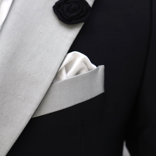 Gray tie for black tuxedo classic ceremony 100% made in Italy by Cleofe Finati