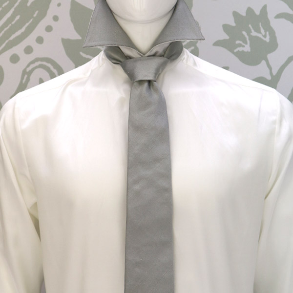 Gray tie for classic ceremony tuxedos 100% made in Italy by Cleofe Finati